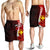 Hawaii Polynesian Men's Shorts - Coat Of Arm With Hibiscus Red - Polynesian Pride