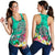 Polynesian Women's Racerback Tank - Turtle Plumeria Turquoise Color - Polynesian Pride