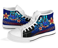 Pohnpei High Top Shoes Blue - Vintage Tribal Mountain - Polynesian Pride