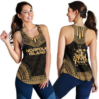 Norfolk Island Women's Racerback Tank - Polynesian Chief Gold Version - Polynesian Pride