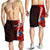 Cook Islands Polynesian Men's Shorts - Coat Of Arm With Hibiscus Red - Polynesian Pride