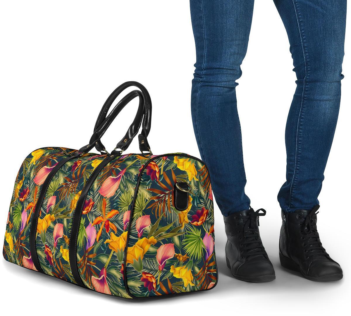 Seamless Tropical Flower Plant And Leaf Pattern Hawaii Travel Bag - Polynesian Pride