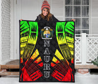 Nauru Premium Quilt - Nauru Coat Of Arms Polynesian Reggae Tattoo - Polynesian Pride