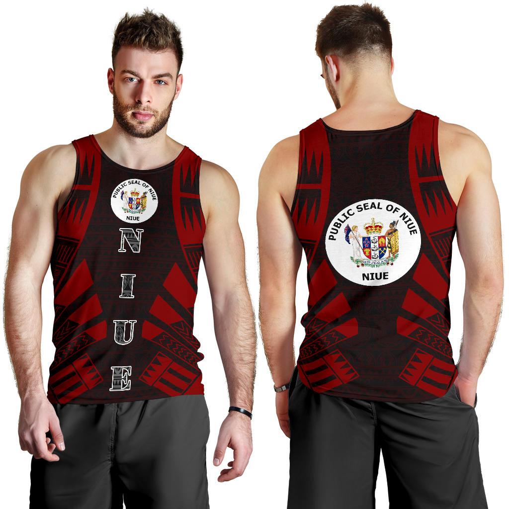 Niue Men Tank Top - Polynesian Tattoo Red - Polynesian Pride