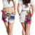 Samoa All Samoa Over Print Women's Shorts Hibiscus Polynesian White Pattern - Polynesian Pride