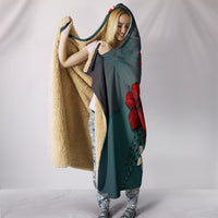 Tonga Hooded Blanket - Blue Turtle Tribal - Polynesian Pride