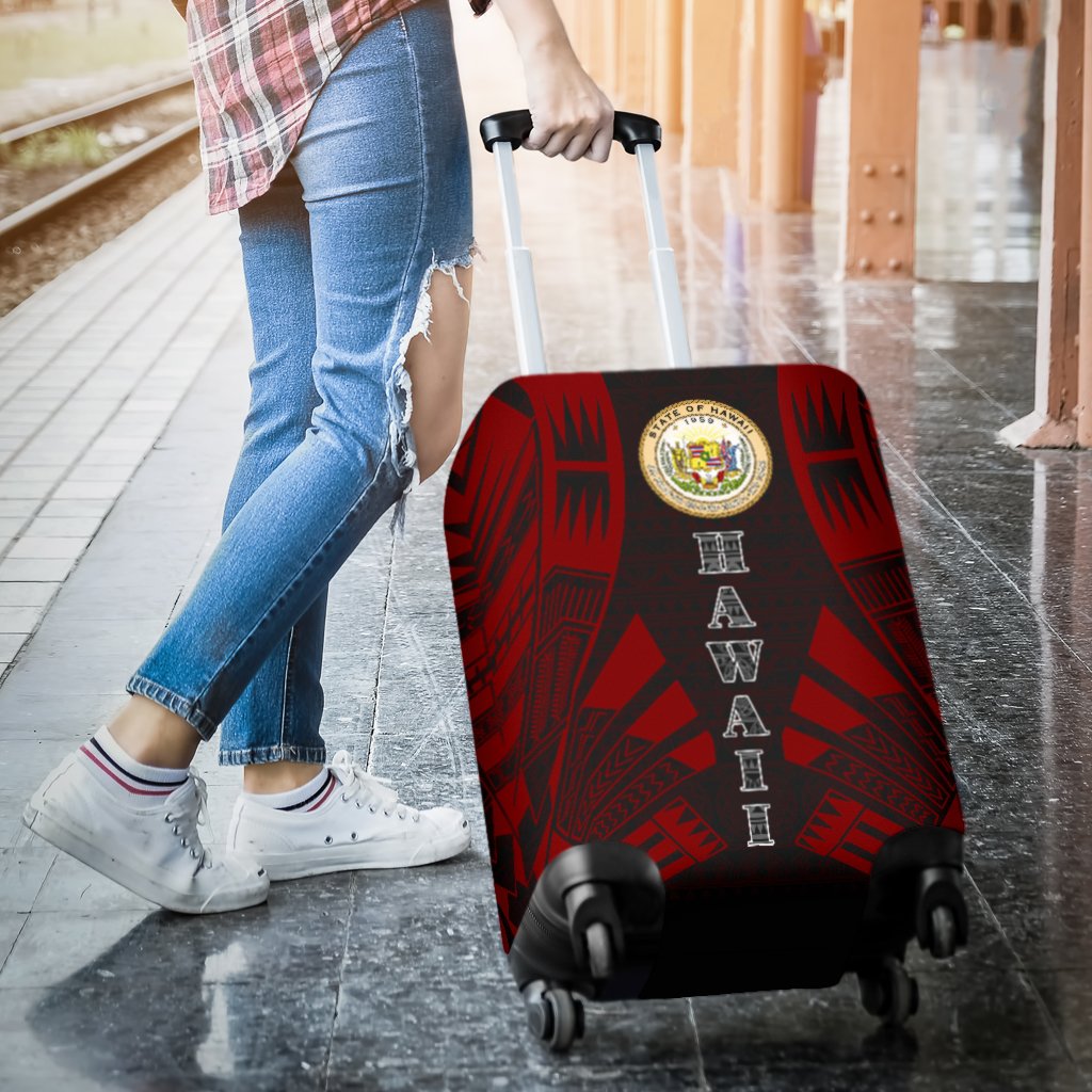 Hawaii Luggage Cover - Polynesian Tattoo Red - Polynesian Pride