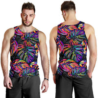 Palm Leaves Men's Tank Top - Neon Color - Polynesian Pride