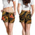 Tonga Polynesian Women Shorts - Gold Plumeria - Polynesian Pride