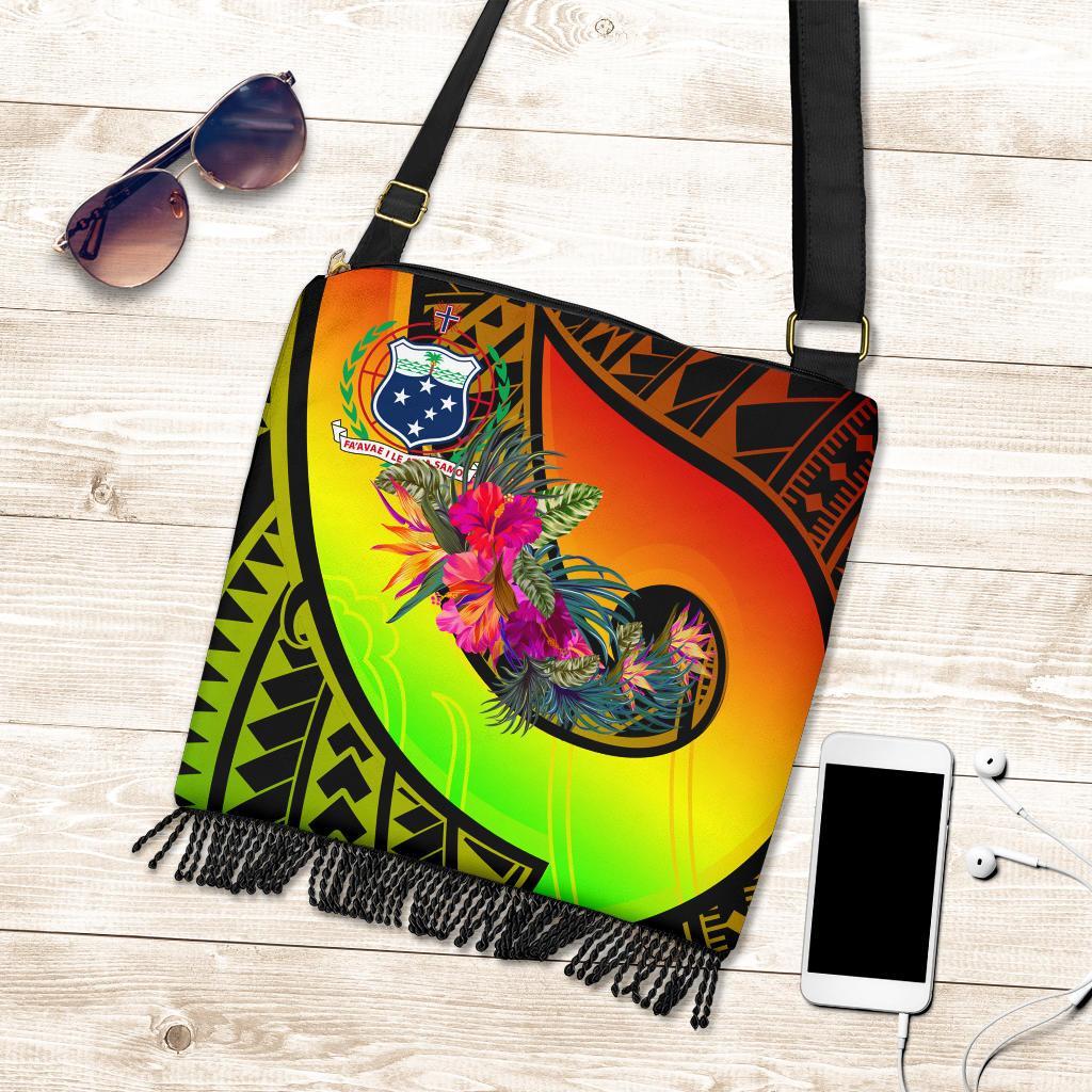 Samoa Boho Handbag - Polynesian Hook And Hibiscus (Reggae) One Style One Size Reggae - Polynesian Pride