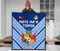 Mate Ma'a Tonga Rugby Premium Quilt Polynesian Creative Style - Blue - Polynesian Pride