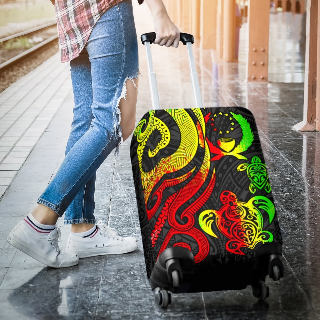 Pohnpei Micronesian Luggage Covers - Reggae Tentacle Turtle - Polynesian Pride