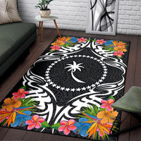 Chuuk State Area Rug - Coat OfArmsWith Tropical Flowers - Polynesian Pride