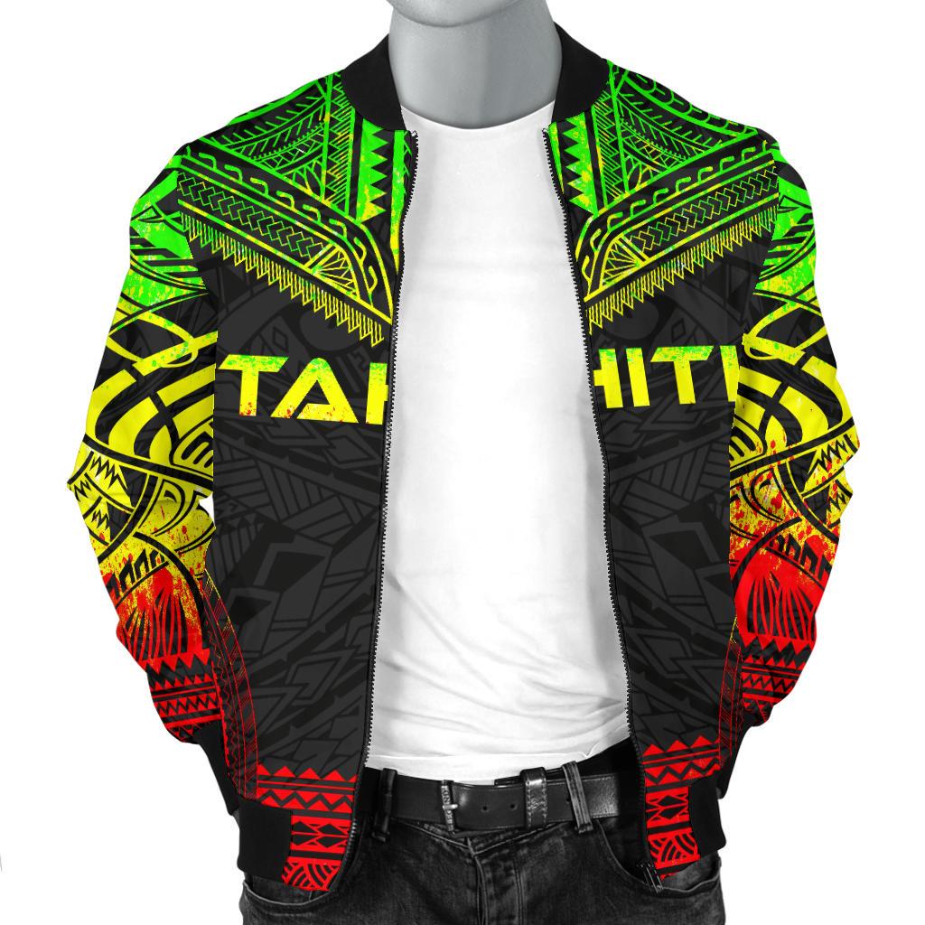 Tahiti Polynesian Chief Men's Bomber Jacket - Reggae Version - Polynesian Pride