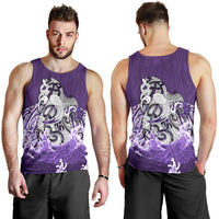 Maori Manaia The Blue Sea Men Tank Top, Purple - Polynesian Pride