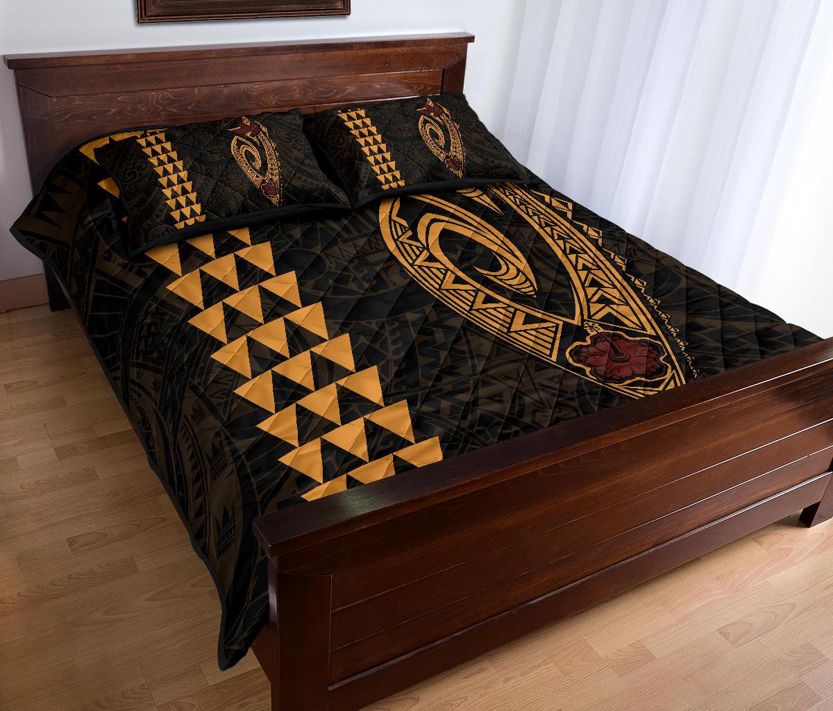 Hawaii Kakau Makau Fish Hook Polynesian Quilt Bed Set - Original - Polynesian Pride