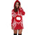 Cook Islands Polynesian Hoodie Dress Map Red White - Polynesian Pride