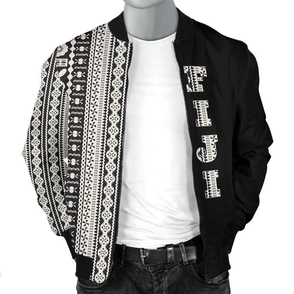 Fiji Men's Bomber Jacket Tapa Half TH1 - Polynesian Pride