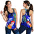 Tahiti Women's Racerback Tank - Humpback Whale with Tropical Flowers (Blue) - Polynesian Pride