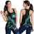 Samoa Polynesian Women Tank Top - Turtle With Blooming Hibiscus Turquoise - Polynesian Pride