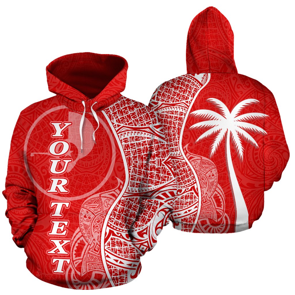 Yap Polynesian Custom Hoodie Coconut Red White Unisex Red - Polynesian Pride