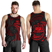 Samoa Polynesian Men's Tank Top - Red Tribal Wave Red - Polynesian Pride