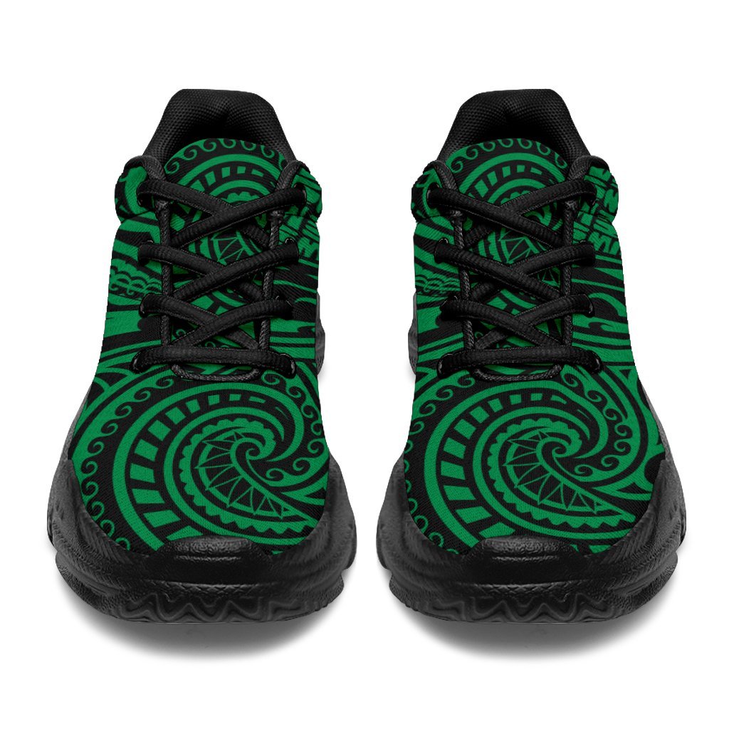 Polynesian Maori Lauhala Green Chunky Sneakers - Polynesian Pride