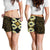 Hawaii Plumeria Kanaka Polynesian Women's Shorts - Curtis Style - Gold - Polynesian Pride