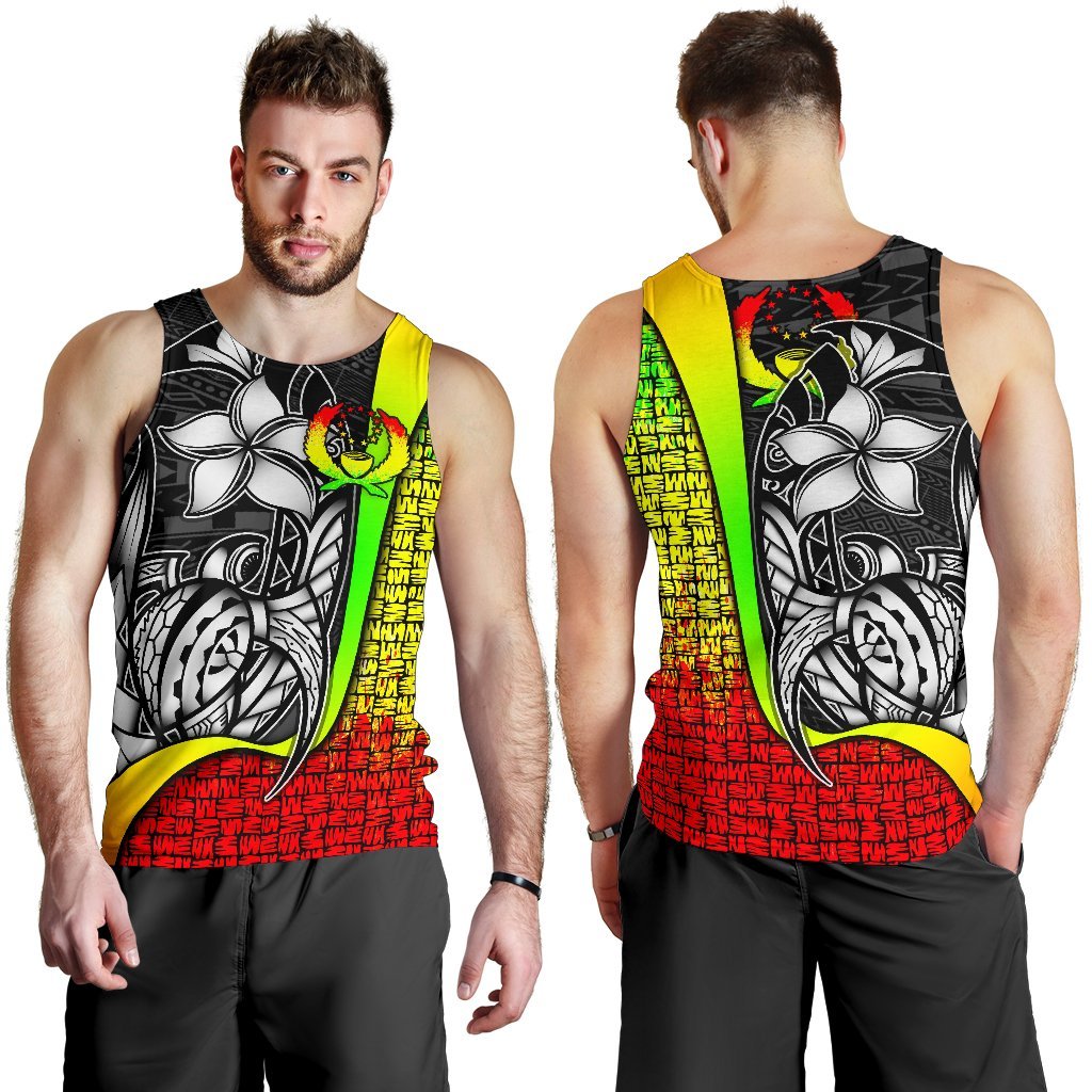 Pohnpei Micronesia Men's Tank Top Reggae - Turtle With Hook Reggae - Polynesian Pride