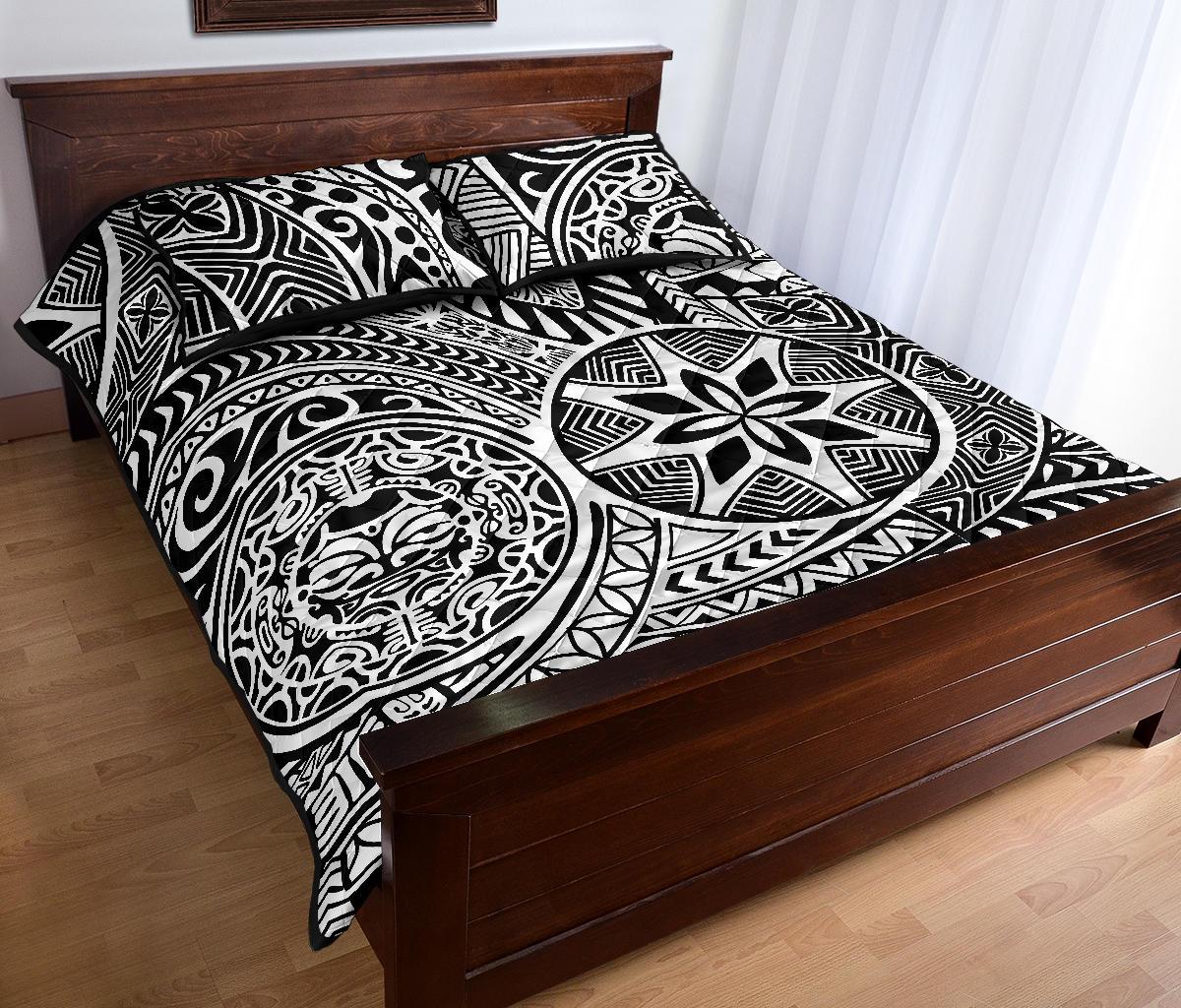 Hawaii Quilt Bed Set Polynesia Hawaiian Style Tribal Tattoo AH - Polynesian Pride