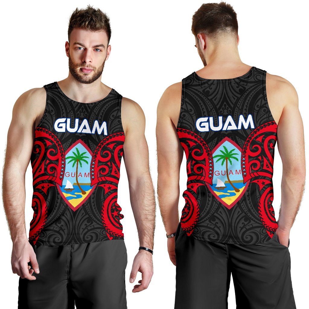 Guam Polynesian Men's Tank Top - Guam Spirit Black - Polynesian Pride