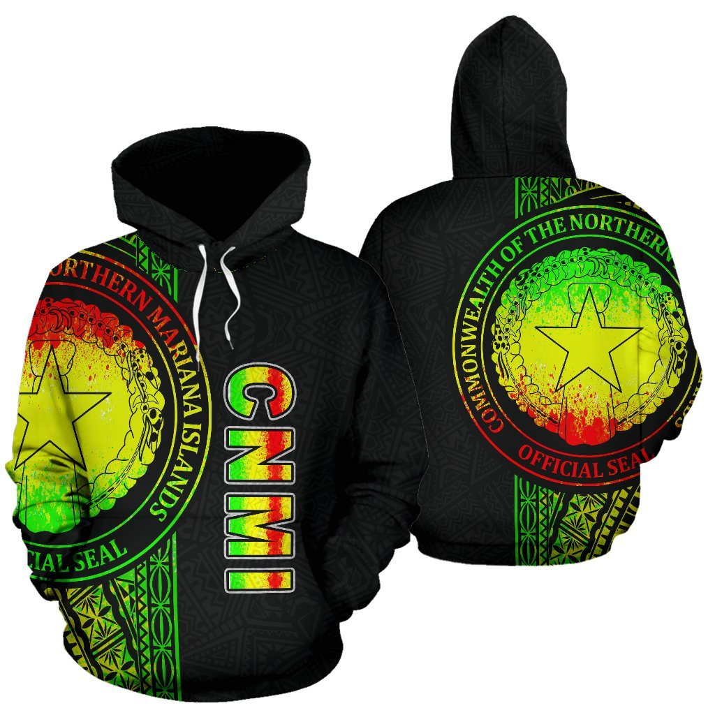Northern Mariana Islands Polynesian All Over Hoodie Reggae Line Unisex Reggae - Polynesian Pride