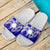 Nauru Polynesian Slide Sandals - Tribal Jungle Pattern Blue White - Polynesian Pride