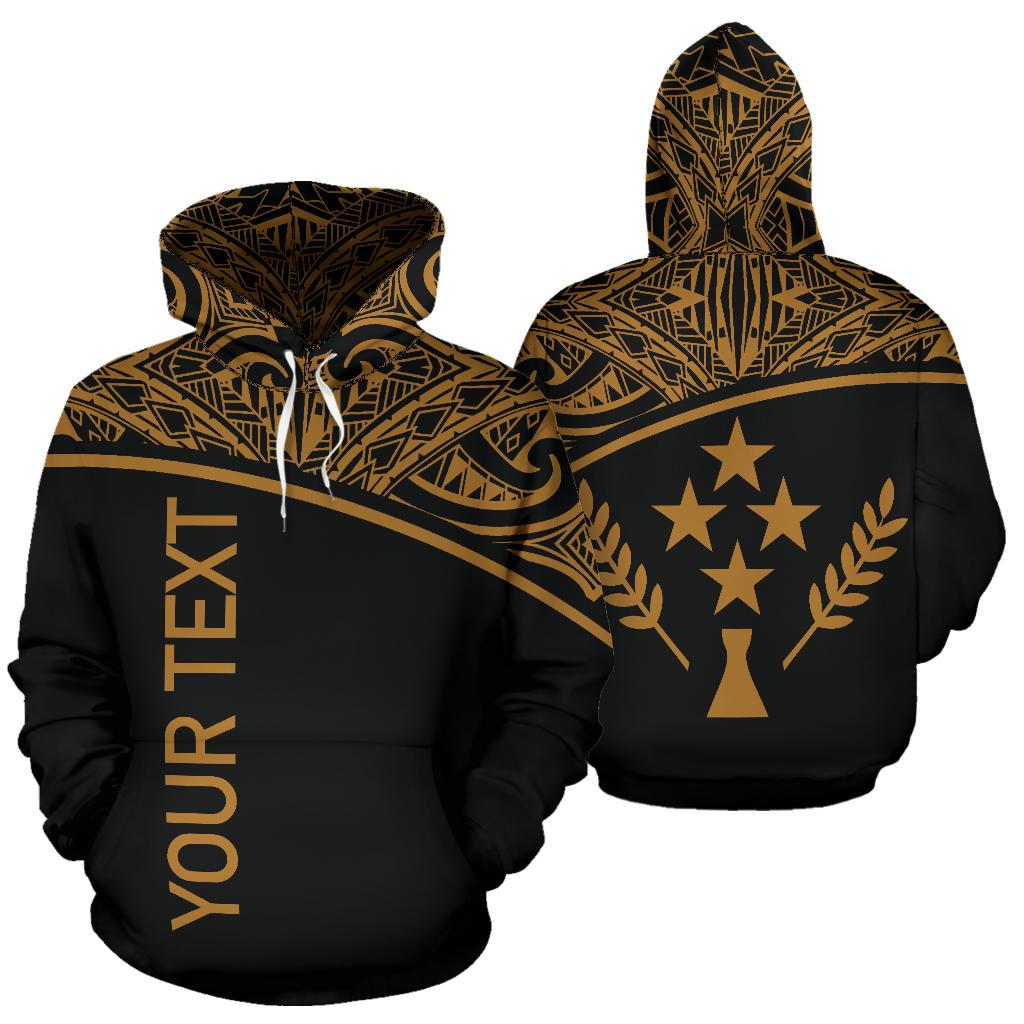 Kosrae All Over Custom Hoodie Micronesian Gold Curve Unisex Gold - Polynesian Pride