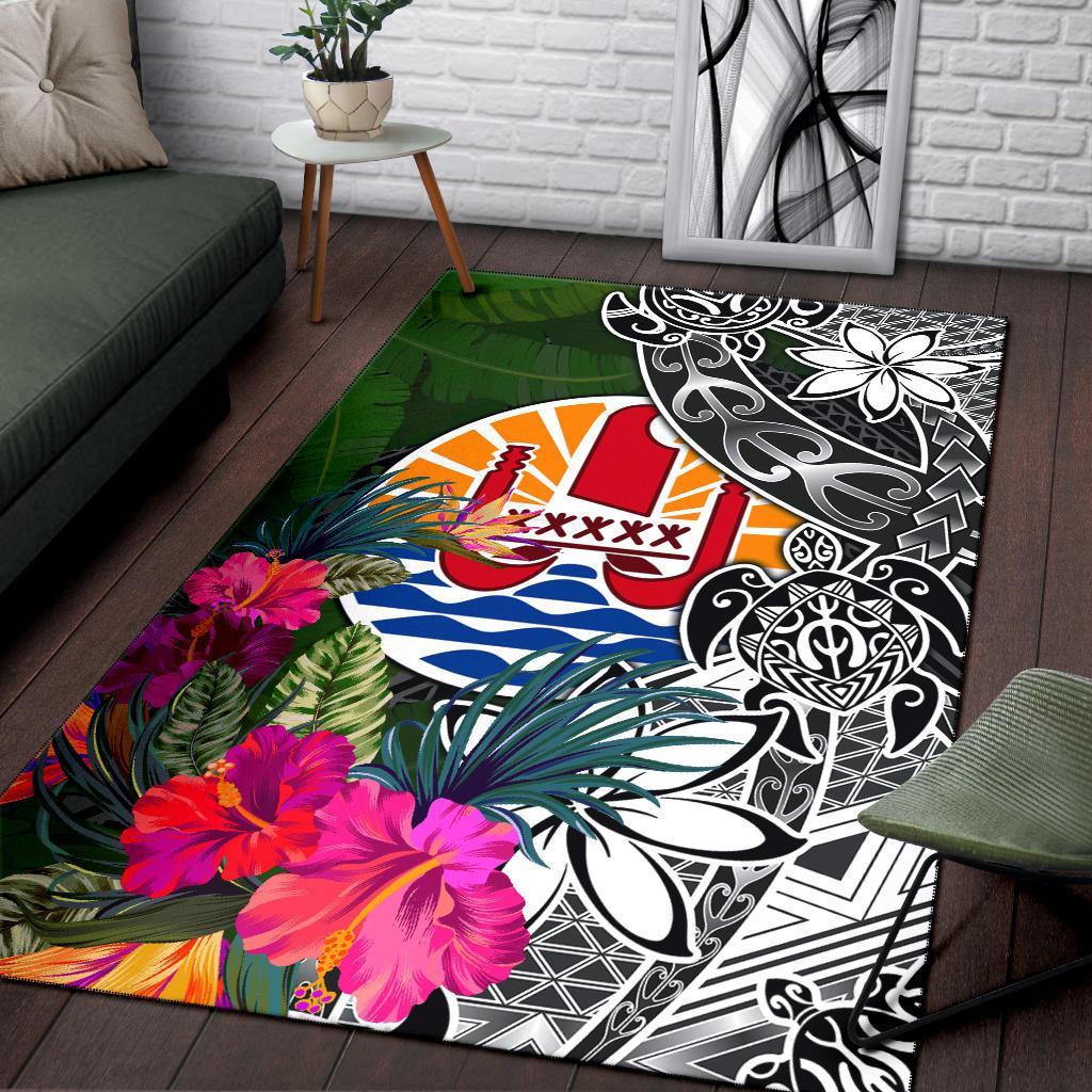 Tahiti Area Rug - Turtle Plumeria Banana Leaf - Polynesian Pride