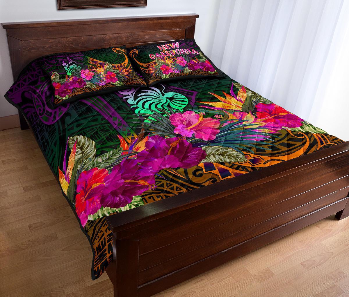 New Caledonia Polynesian Quilt Bed Set - Summer Hibiscus - Polynesian Pride
