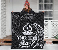 Vanuatu Polynesian Custom Personalised Premium Quilt - White Tribal Wave - Polynesian Pride