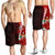 Fiji Polynesian Men's Shorts - Coat Of Arm With Hibiscus Red - Polynesian Pride