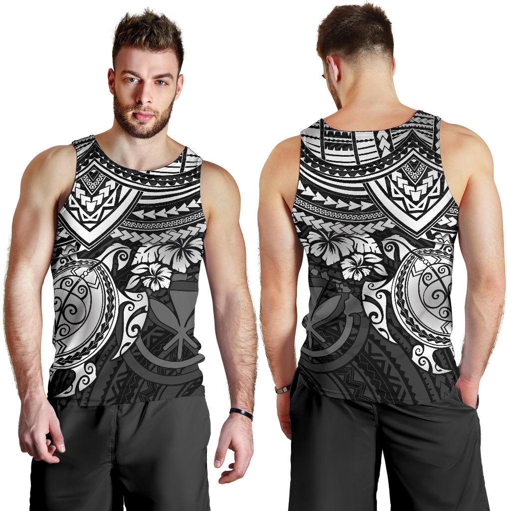 Polynesian Hawaii Men's Tank Top - White Turtle - Polynesian Pride