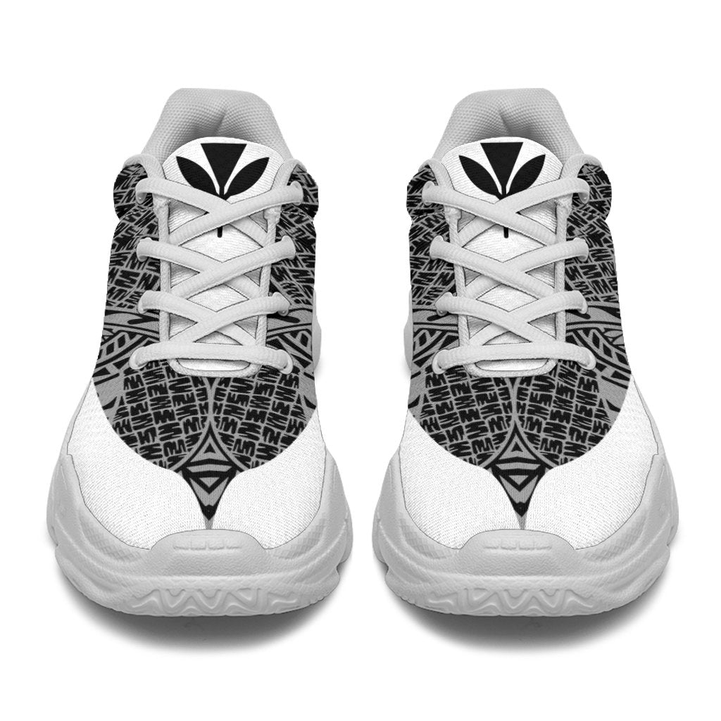 Hawaii Kanaka Maoli Polynesian Chunky Sneaker Line Style White - Polynesian Pride