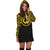 Pohnpei Women Hoodie Dress - Pohnpei Coat Of Arms Polynesian Gold Black - Polynesian Pride