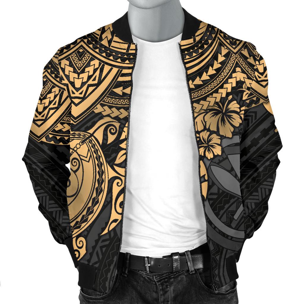 Polynesian Hawaii Bomber Jacket (Men) - Gold Turtle - Polynesian Pride