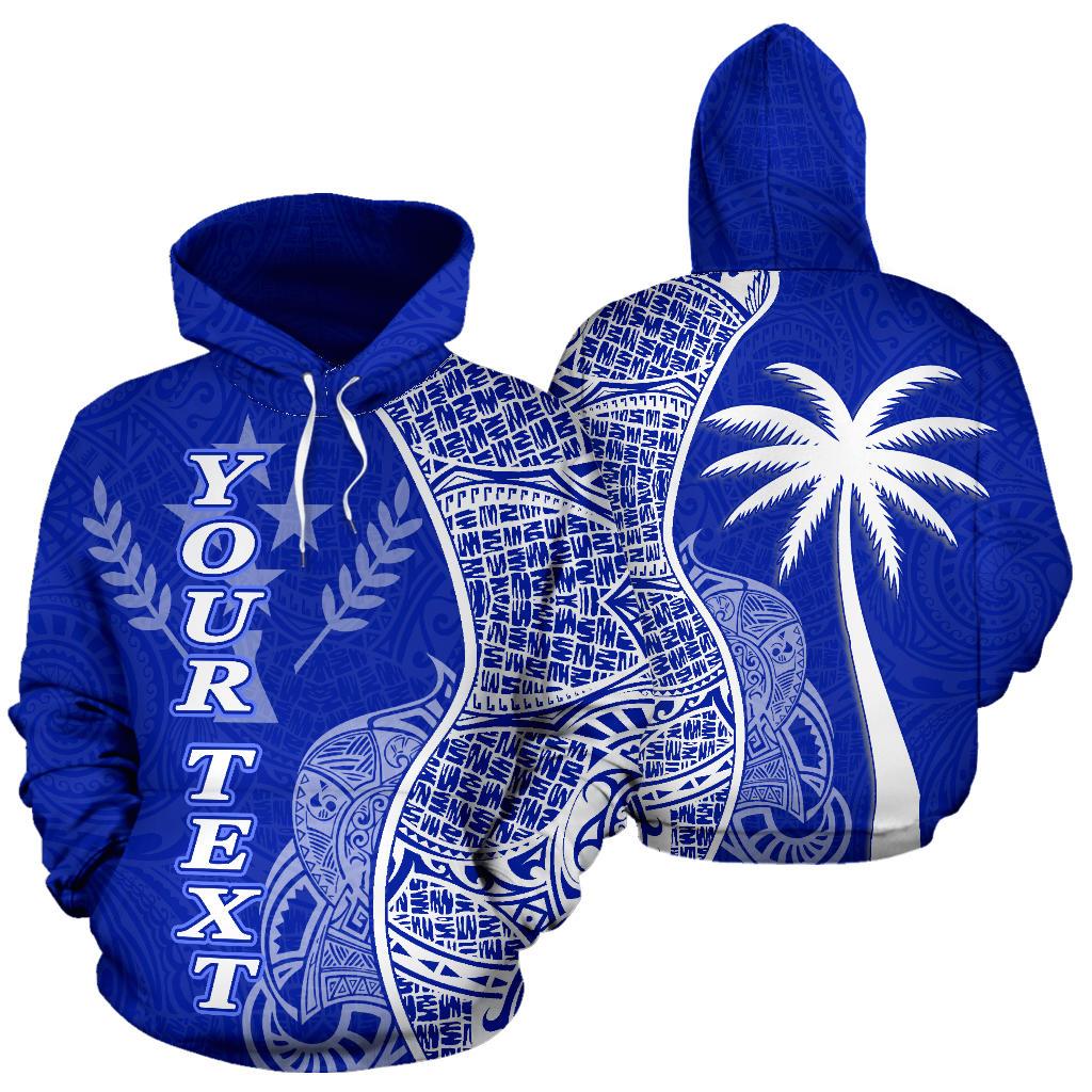 Kosrae Polynesian Custom Hoodie Coconut Blue Unisex Blue - Polynesian Pride