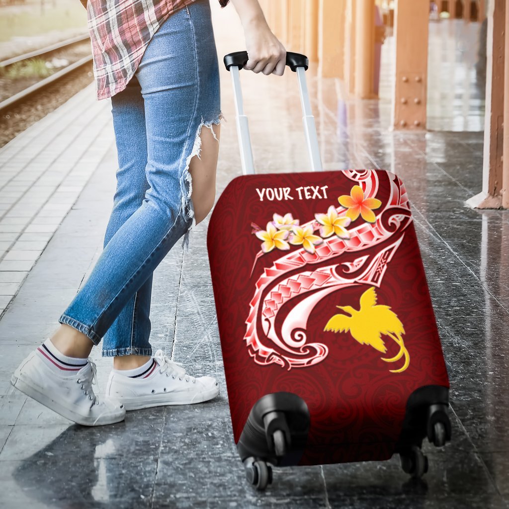 Papua New Guinea Custom Personalised Luggage Covers - PNG Seal Polynesian Patterns Plumeria - Polynesian Pride