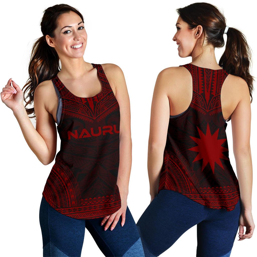 Nauru Women's Racerback Tank - Polynesian Chief Red Version - Polynesian Pride