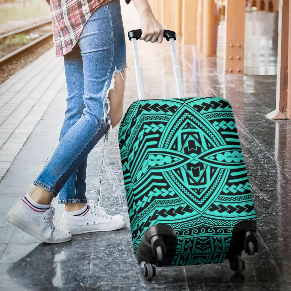 Polynesian Seamless Turquoise Luggage Covers - Polynesian Pride