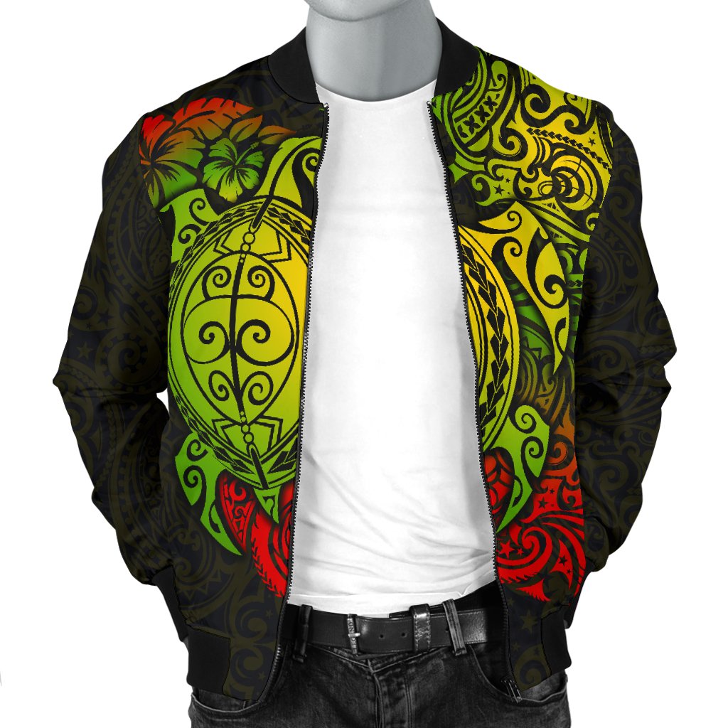 Polynesian Hawaii Bomber Jacket (Men) - Polynesian Turtle - Polynesian Pride