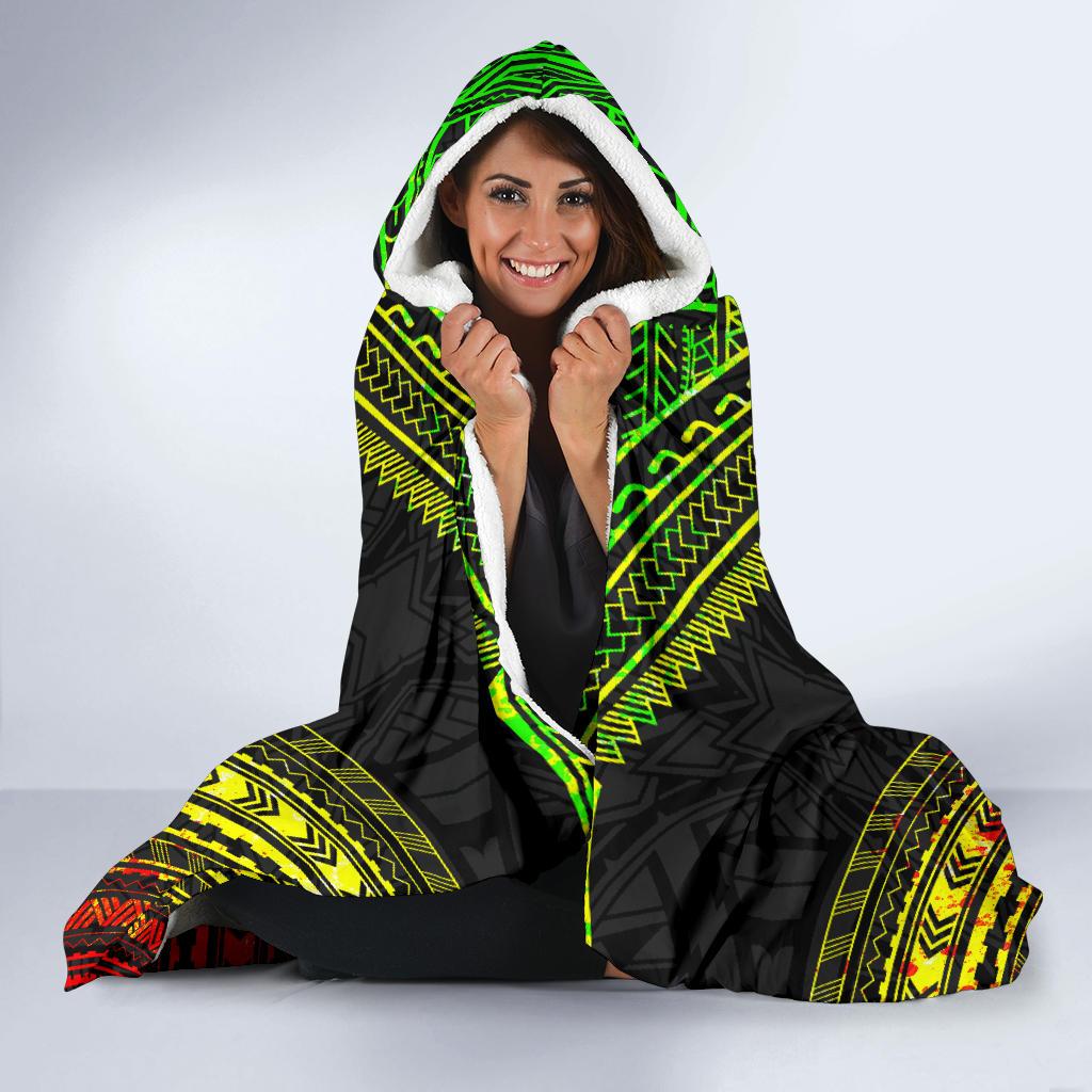 Tahiti Polynesian Chief Hooded Blanket - Reggae Version - Polynesian Pride