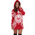 French Polynesia Polynesian Hoodie Dress Map Red White - Polynesian Pride