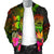 American Samoa Polynesian Men's Bomber Jacket - Hibiscus and Banana Leaves - Polynesian Pride